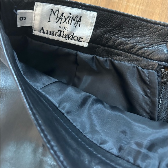 Vintage 80’s 90’s Maxima For Ann Taylor Black Leather Pencil Skirt Size 6 - Picture 4 of 12